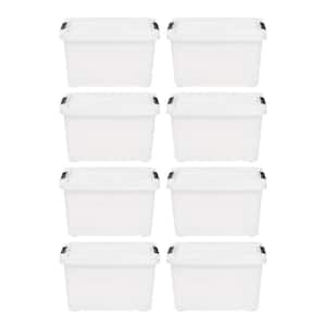 60 qt. Stackable Storage Bins with Latches, White (8-Pack)