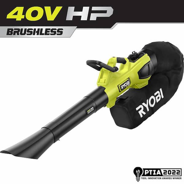 RYOBI RY404015BTL 40V HP Brushless 100 MPH 600 CFM Cordless Leaf Blower/Mulcher/Vacuum (Tool Only) - 1