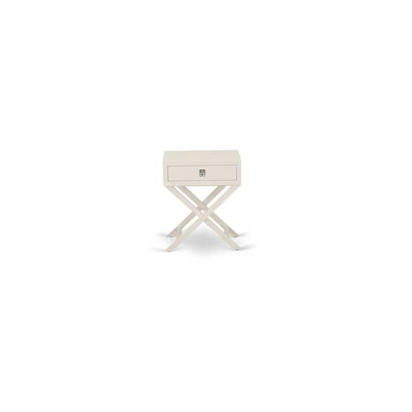HOME IMPORTS EMPORIUM 20 in. W White Finish Square Wood Nightstand End Table Laminate Top With a Drawer