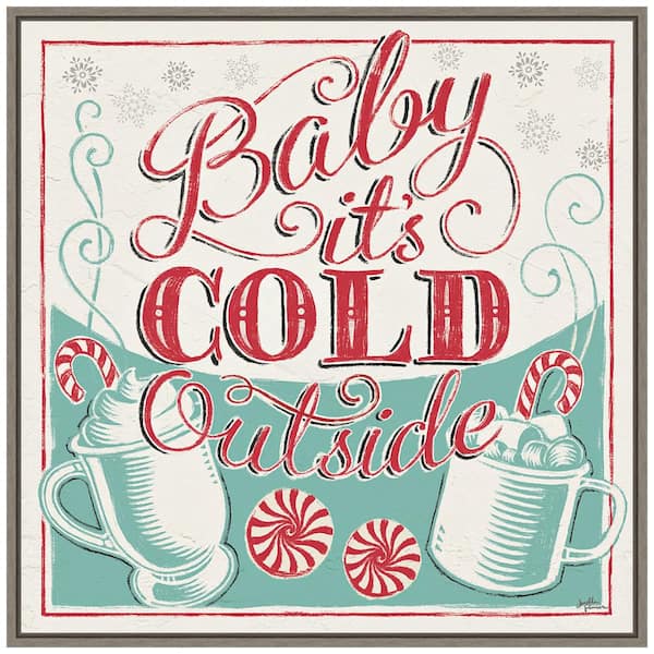 Amanti Art 22 in. Merry Little Christmas II Christmas Holiday Framed Canvas Box Wall Art
