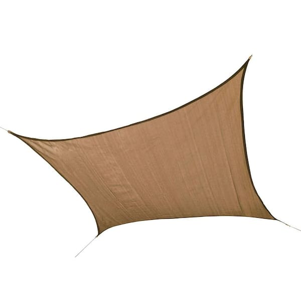 ShelterLogic 12 ft. W x 12 ft. L Square Sun Shade Sail in Sand (Poles Not Included) with Long-Life, Breathable, UV-Stabilized Fabric