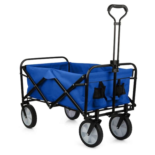 Wakeman Outdoors Blue All-Terrain Folding Camping/Beach Wagon with Telescoping Handle