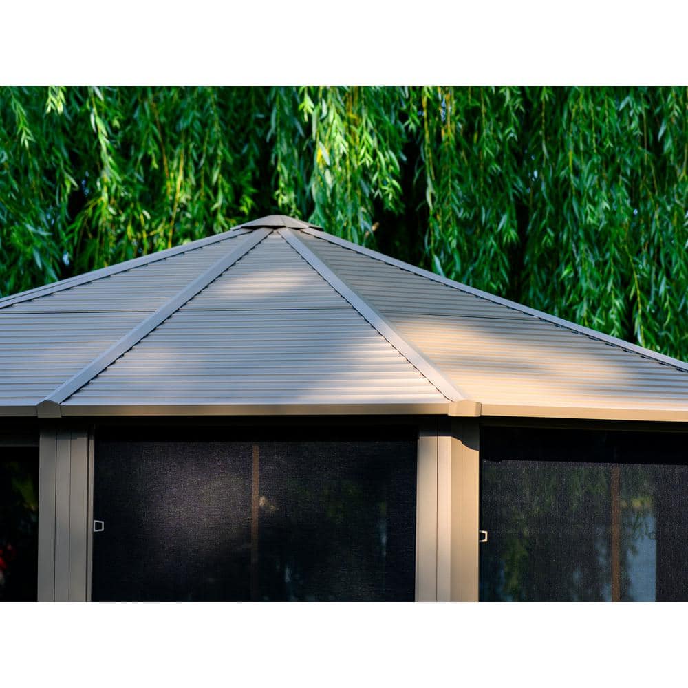 Sand 12 ft x 12 ft Aluminum and Steel Octagonal Solarium