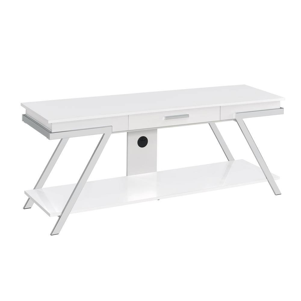 White Metal and Wood Lift-Top Coffee Table with Storage