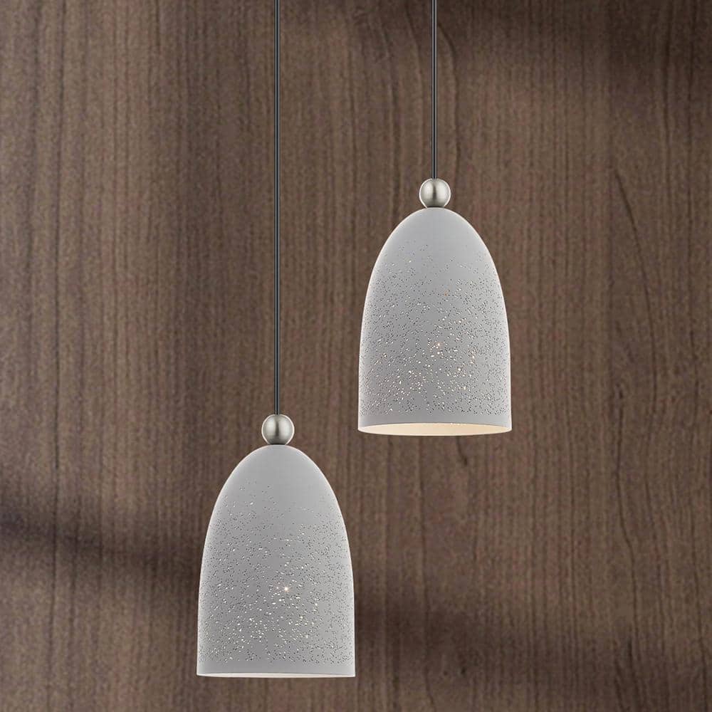 Nordic Gray Brushed Nickel Crystal LED 1-Light Pendant