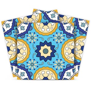Blue, Yellow and White C42 12 in. x 12 in. Vinyl Peel and Stick Tile (24 Tiles, 24 sq. ft./Pack)