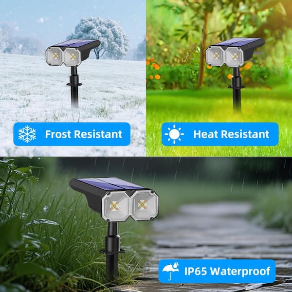 Bieuoram Low Voltage Black Solar LED Landscape Weather Resistant
