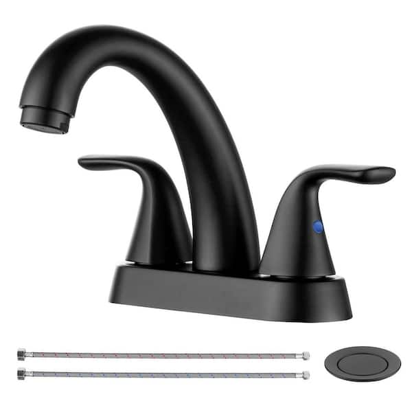 AVITAS 4 in. Centerset Double Handle Bathroom Faucet with Drain