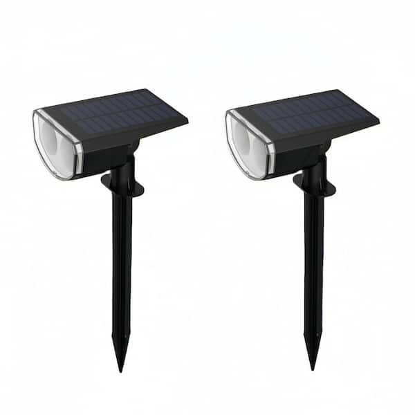 Solar Color Spotlights Garden Stake with 38 LEDs and 9 Lighting Modes for Outdoor Tree Pool Holiday Decor (2-Pack)