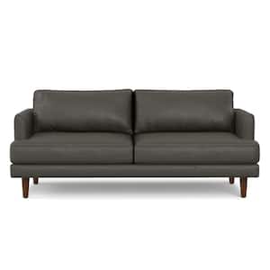 Simpli Home Morrison 72 inch in. Straight Arm Genuine Faux Leather