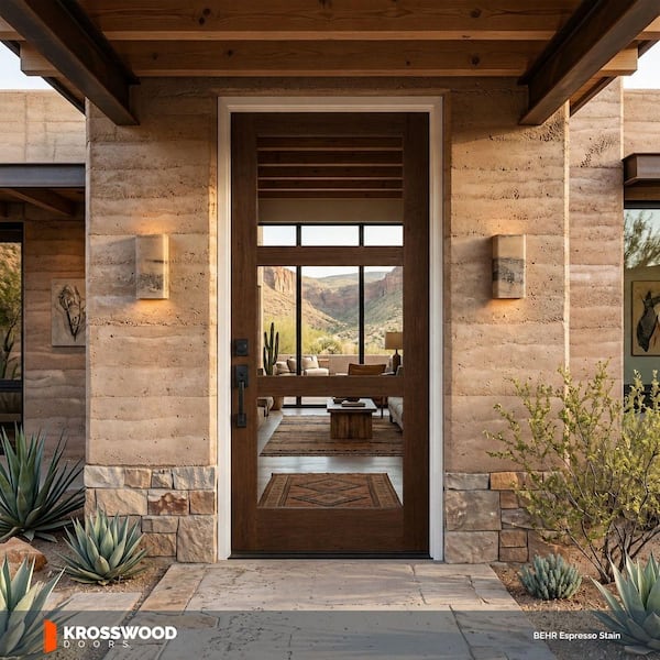 Krosswood Doors 32 in. x 80 in. Contemporary Hemlock 3-Lite Clear