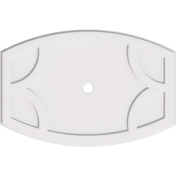 Ekena Millwork 36 in. W x 24 in. H x 2 in. ID x 1 in. P Kailey Architectural Grade PVC Contemporary Ceiling Medallion