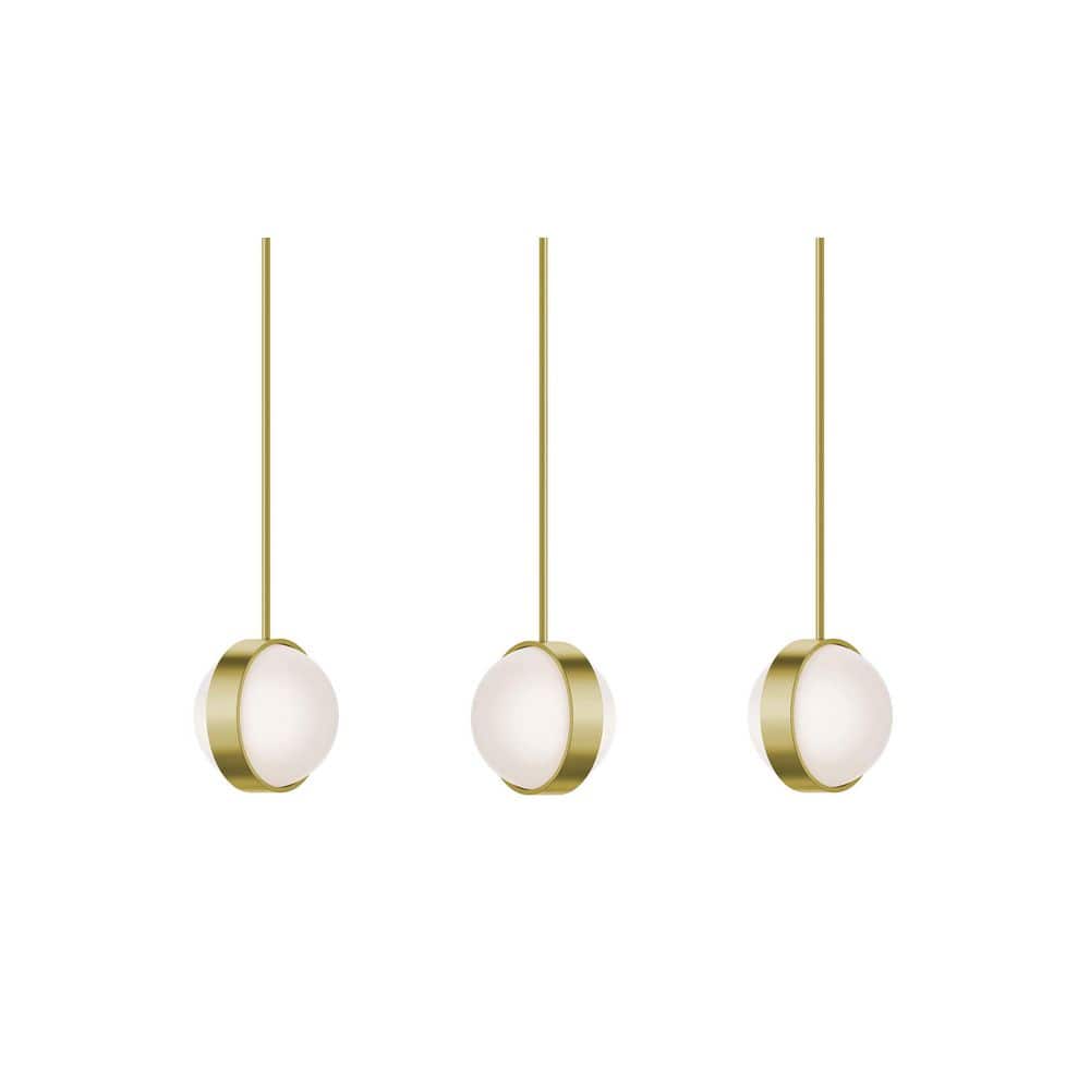 Verona 15-Watt 3-Light Integrated LED Pendant Light Light Antique Brass with White Acrylic Shade price history on PriceWatchPro