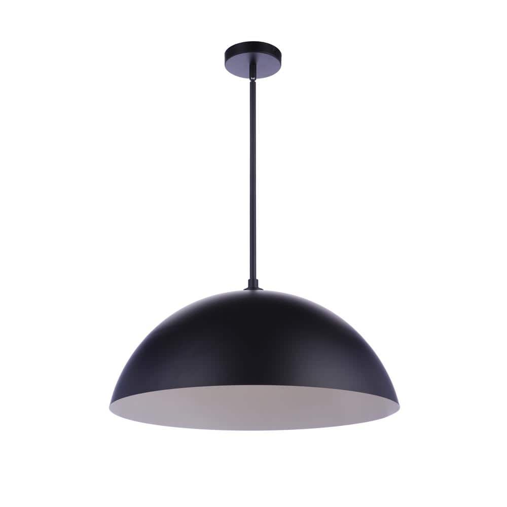 Matte Black 23.25" Dome LED Pendant Light