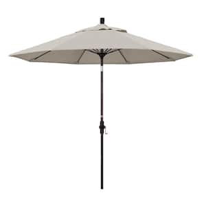 9 ft. Fiberglass Collar Tilt Patio Umbrella in Granite Olefin