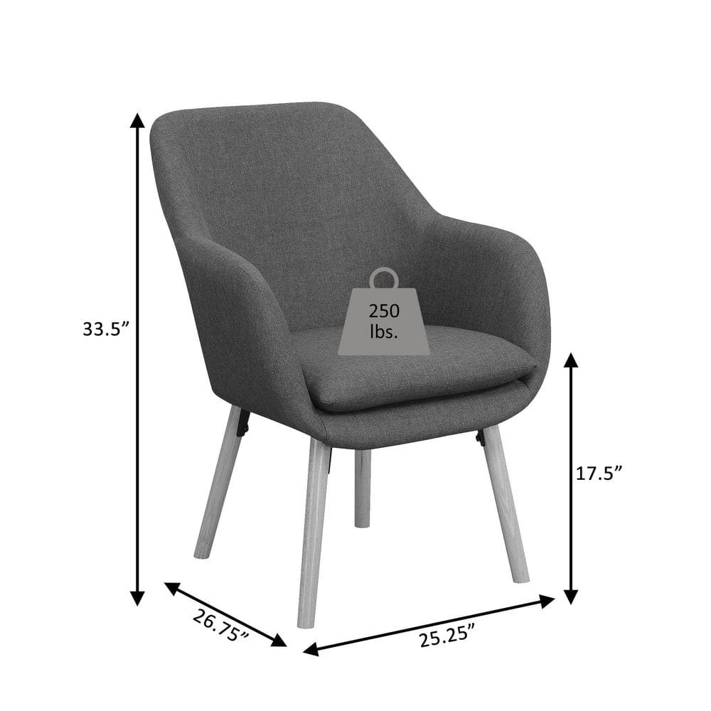 Denim Blue Velvet Wingback Accent Chair with Oak Legs