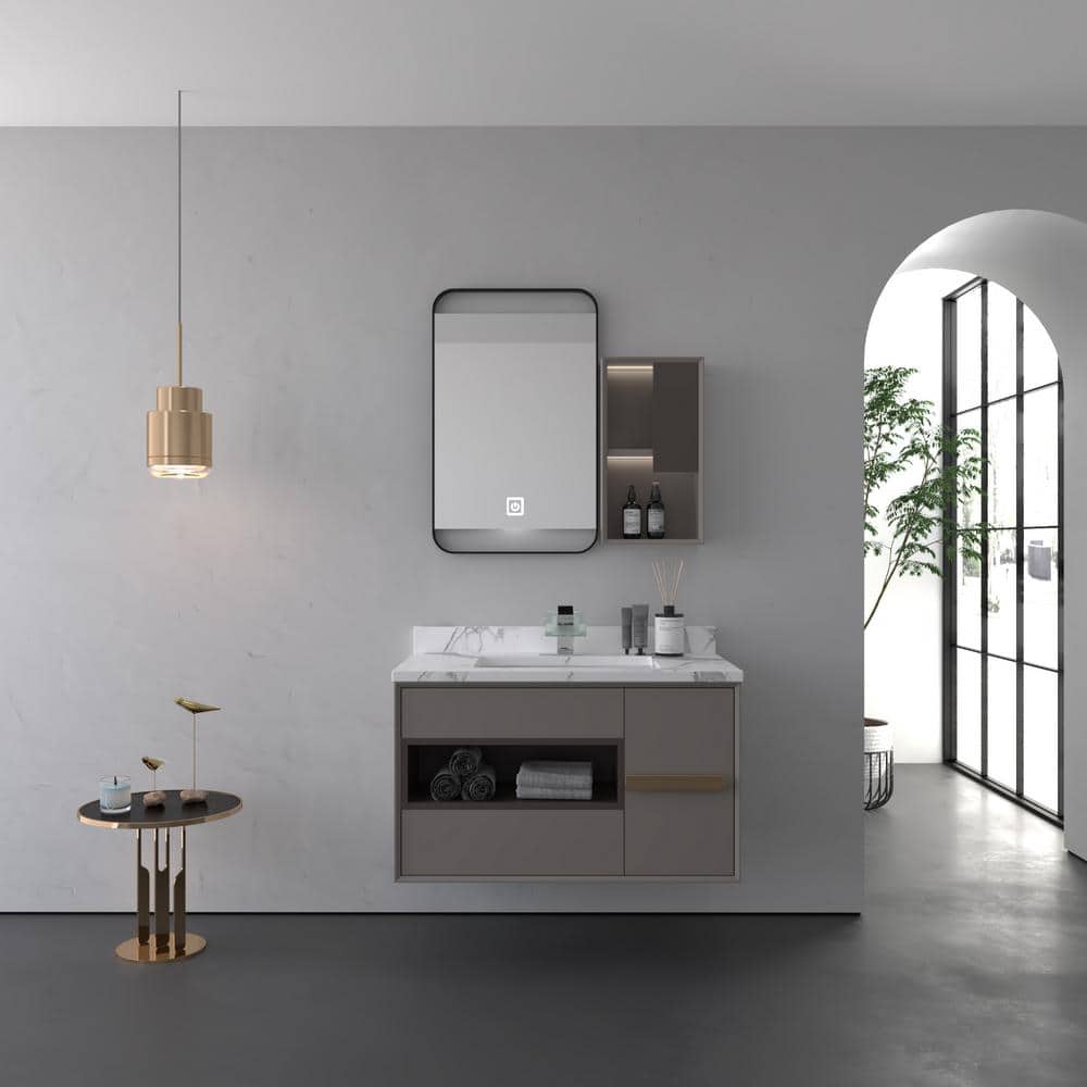 Polished Chrome Glass Spout Single-Handle Low-Arc Bathroom Faucet