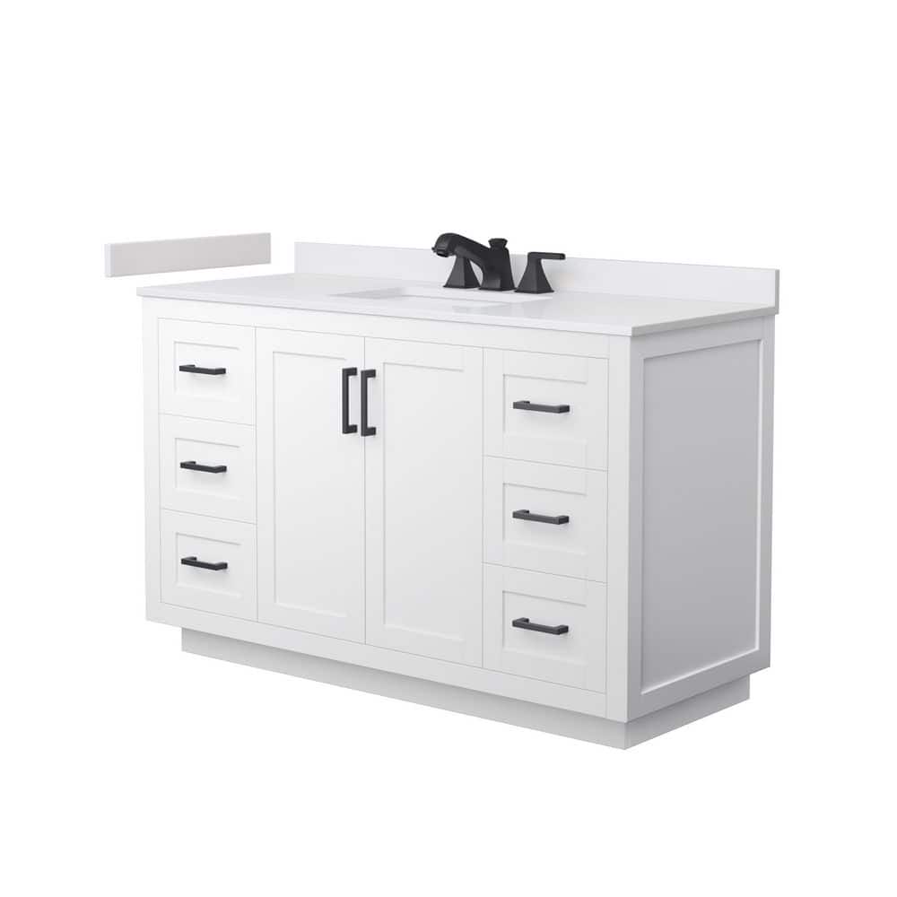 Miranda 54 in. Single Freestanding White Bath Vanity with White Cultured Marble Top Assembled price history on PriceWatchPro