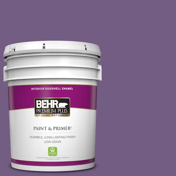 BEHR PREMIUM PLUS 5 gal. #650B-7 Mystical Purple Eggshell Enamel Low Odor Interior Paint & Primer