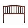 Front view of the full slat wood headboard.
