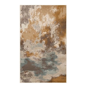 Pixie Camel 4 ft. x 6 ft. Modern Color Abstract Indoor Area Rug