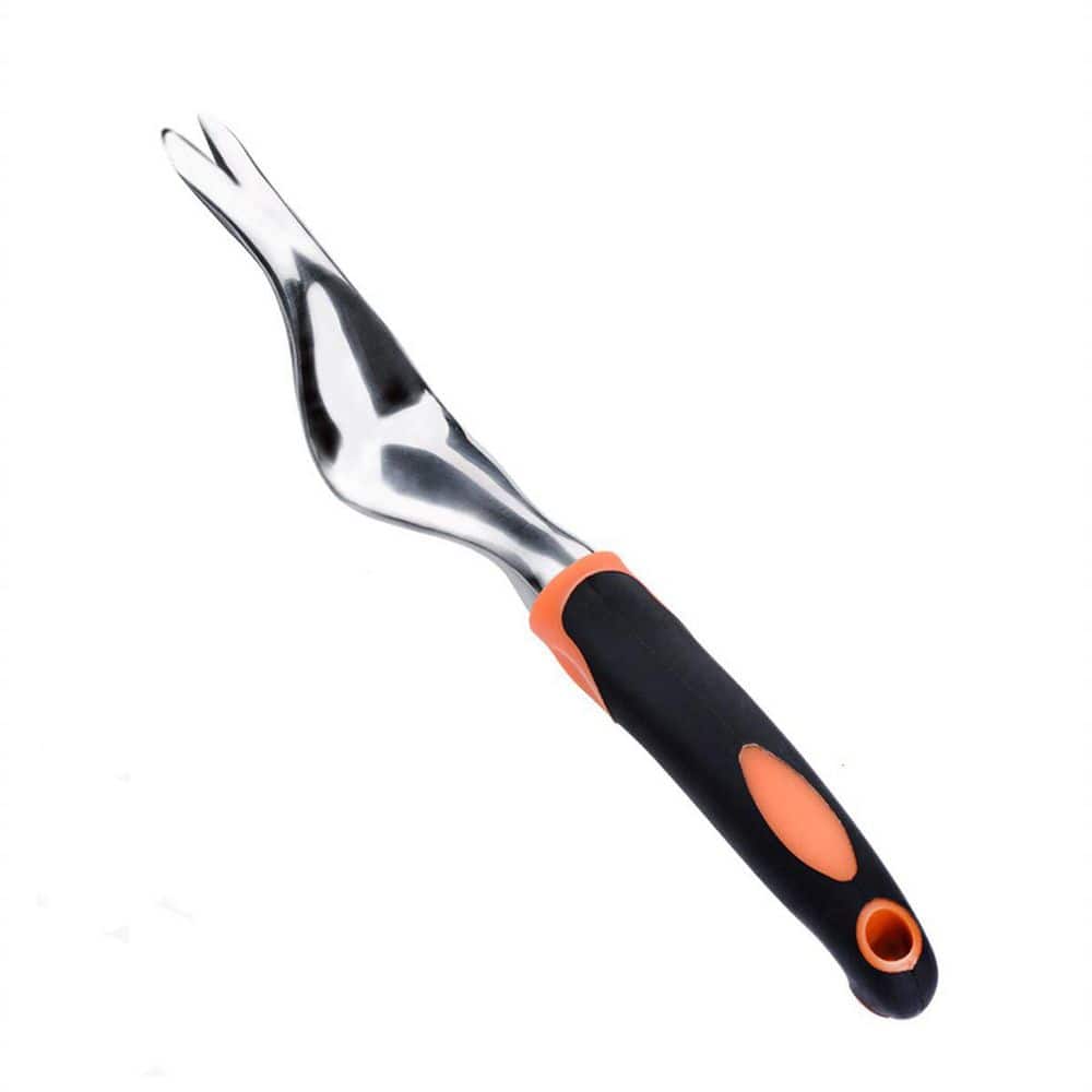 12 in. Black and Orange Hand Weeder with Ergonomic Handle