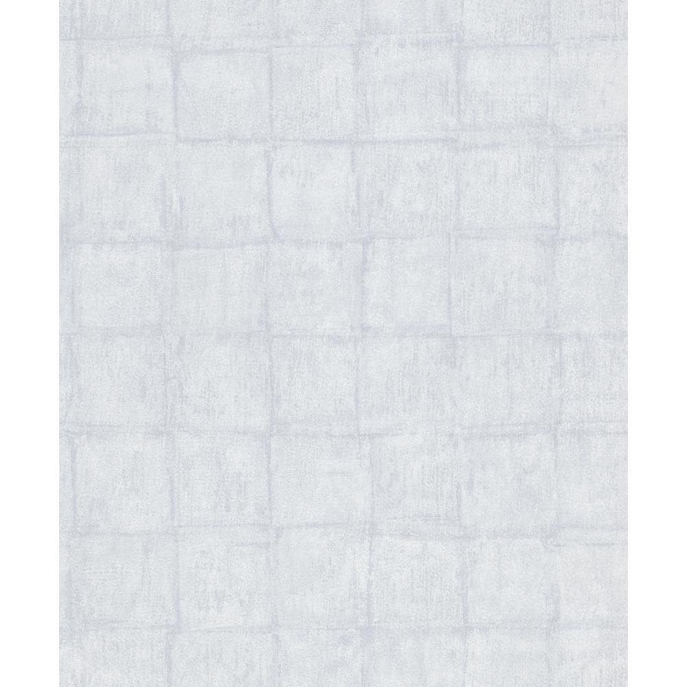 Textured Tile Effect Blue/Grey Matte Finish Vinyl on Non-Woven Non-Pasted W