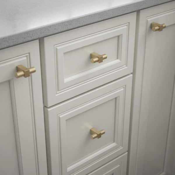 (10-Pack) Artesia 1-3/4 in. (44 mm) Modern Champagne Bronze T-Shaped Bar Cabinet Knobs
