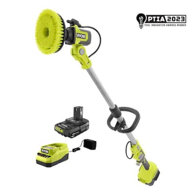 RYOBI ONE+ 18V Cordless Compact Power Scrubber Kit with 2.0 Ah Battery,  Charger, and 6 in. 4-Piece Microfiber Cleaning Kit P4510K-A95MFK2 - The  Home Depot