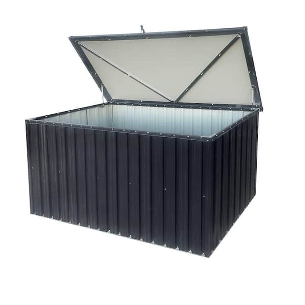 215 Gal. Outdoor Metal Deck Box with Waterproof Roof and Lockable Doors for Cushions Tools and Garden Organization