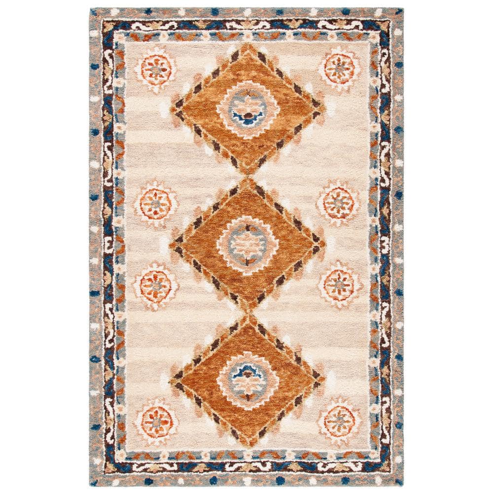 Aspen Brown/Blue 10 ft. x 14 ft. Border Aztec Area Rug price history on PriceWatchPro