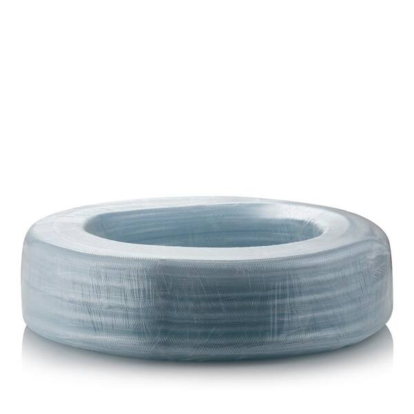 DAVCO 3/8 ID × 100 ft Heavy Duty Braided Clear Plastic Vinyl Tubing,  Flexible High Pressure Reinforced PVC Vinyl Tube Hose, Non-toxic, BPA Free