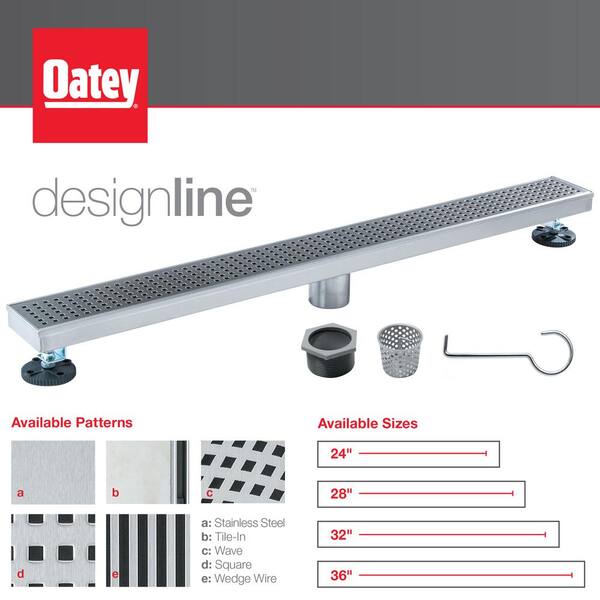 24 36 40 48 Inch Stainless Steel Linear Bath Shower Drain with Wedge Wire Grate 