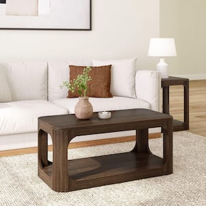 PLANK+BEAM Forma 48 in. Pecan Rectangle Wood Coffee Table with