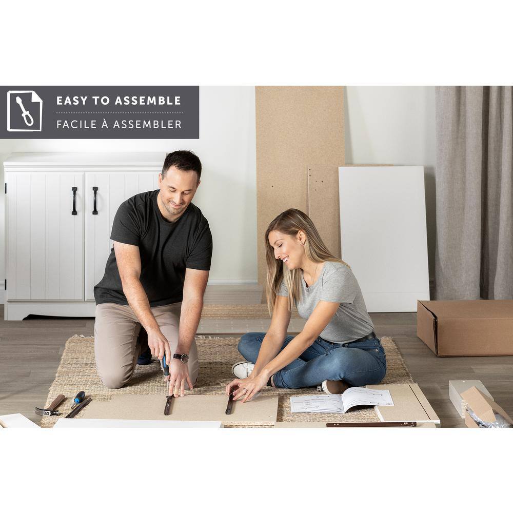 Gray Oak 5-Drawer Vertical Double Dresser