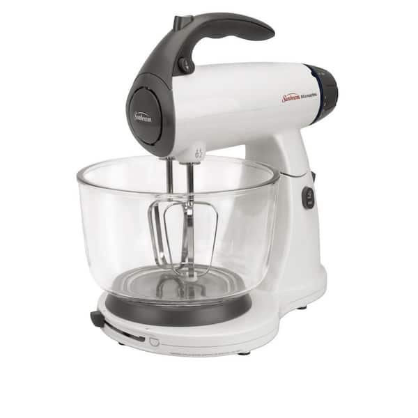 Sunbeam Mixmaster 4 Qt. 12-Speed White Stand Mixer with Glass Bowl