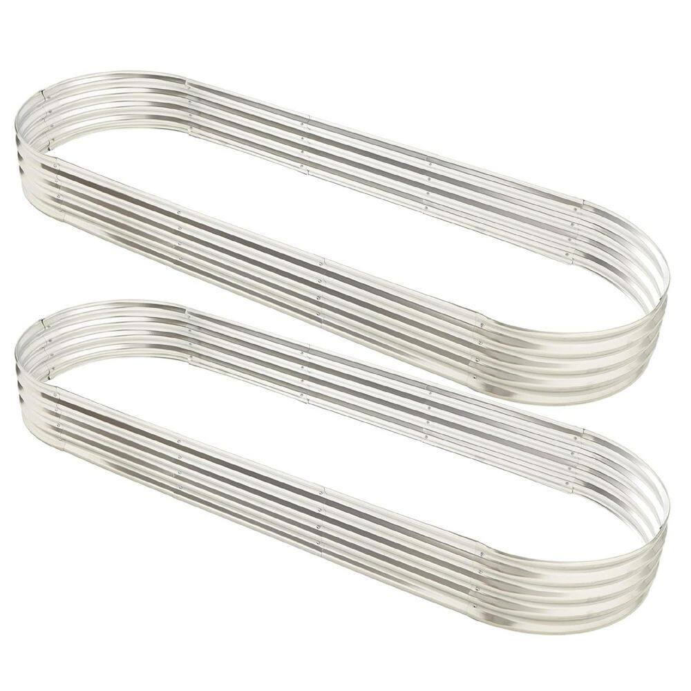 Metal Oval Raised Garden Bed Planter 108 in. L x 36 in. W x 12 in. H Galvanized Easy Assembly 2 Pack price history on PriceWatchPro