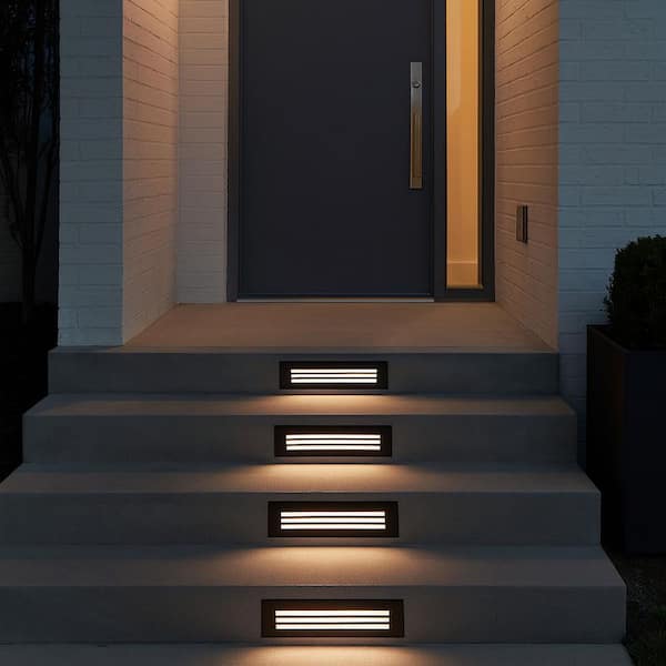 Sparta - Dash Low Voltage Stainless Steel Black Integrated LED Hardwired Stair Light