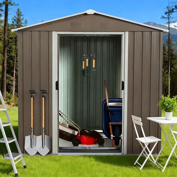 Coporesell 6 ft. x 5 ft. Metal Shed with Double Door (30 sq. ft.)