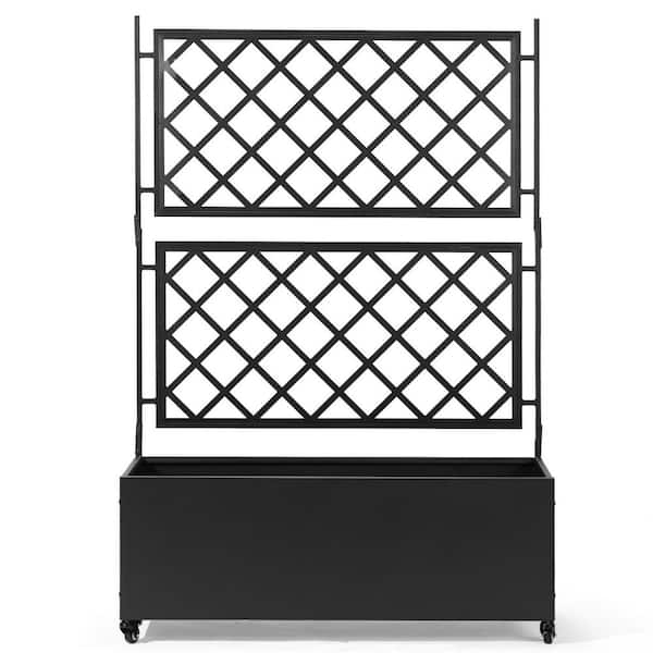 Karl home 35 x 15.75 x 70 in. Iron Rolling Planter Box with Trellis  HDK1G54000281 - The Home Depot