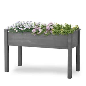 48 in. x 24 in. x 30 in. Wood Raised Garden Bed Elevated Wooden Planter Box for Outdoor Plants Gray