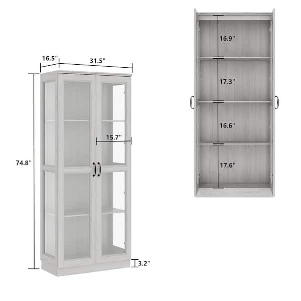 DVD CD Bookcase with Glass Doors 48 High