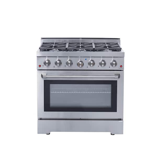 NXR 36 in. 6-Burners Gas Range in Stainless Steel with Convection Oven