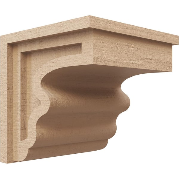 Ekena Millwork 9 in. x 9 in. x 9 in. Wide Highland Rough Cedar Woodgrain TimberThane Corbel, Primed Tan