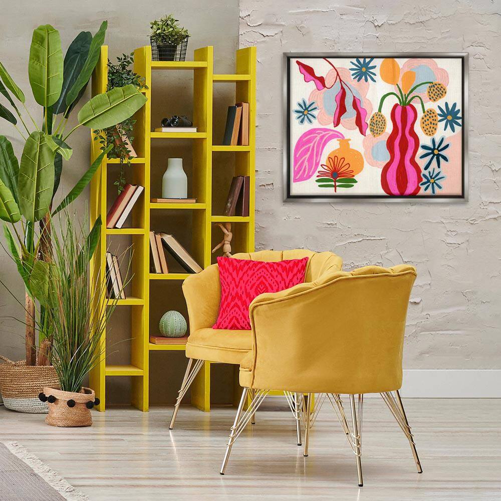 Eclectic Mod Flower Vases by Suzanne Allard Gray Floater Frame Nature Graphic Art Print 25 in. x 31 in. price history on PriceWatchPro