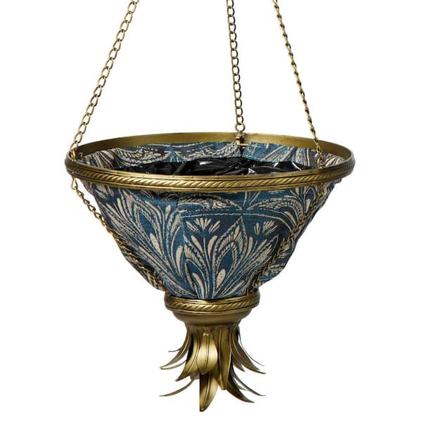 Bombay Outdoors Gold Sierra Hanging Planter With Blue Liner