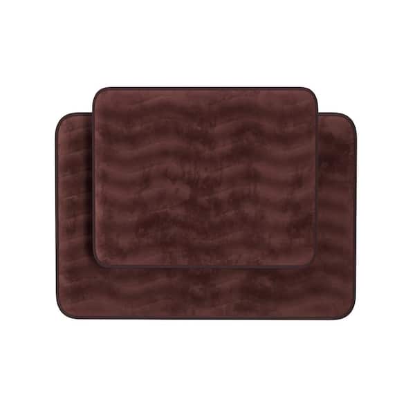 2-Piece Chocolate Memory Foam Bath Mat Set