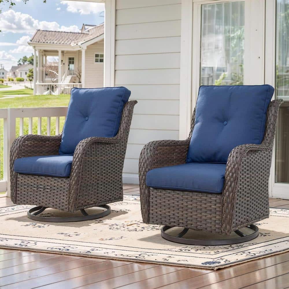 ネットで注文 Chair Rocking Outdoor Wicker Patio with Chairs Rcoker Swivel セキュリティ・セーフティ
