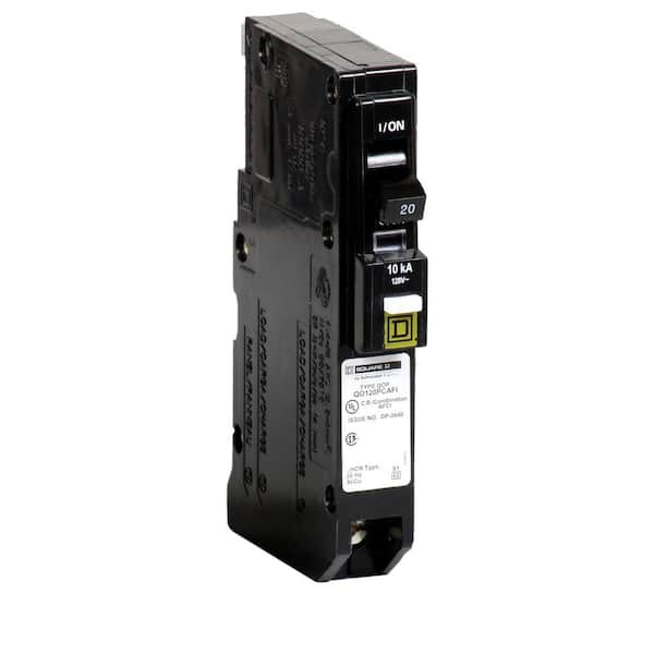 Square D QO 20 Amp Single-Pole Plug-On Neutral Combination Arc Fault Circuit Breaker (12-pack)