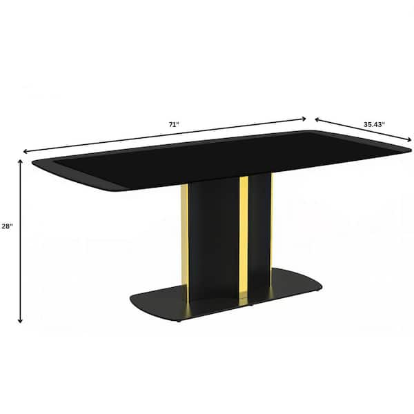 Leisuremod Sylva Modern 71 in. Rectangular Dining Table with Glass Top ...